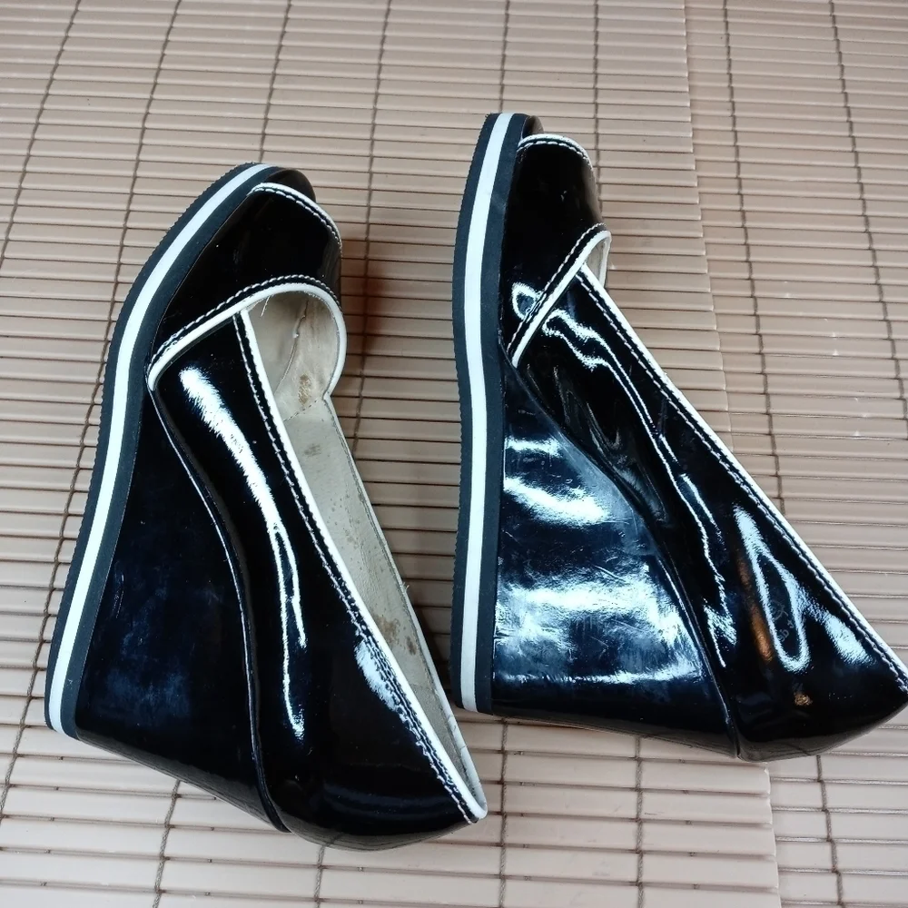 Michael Kors women's platform black patent leather